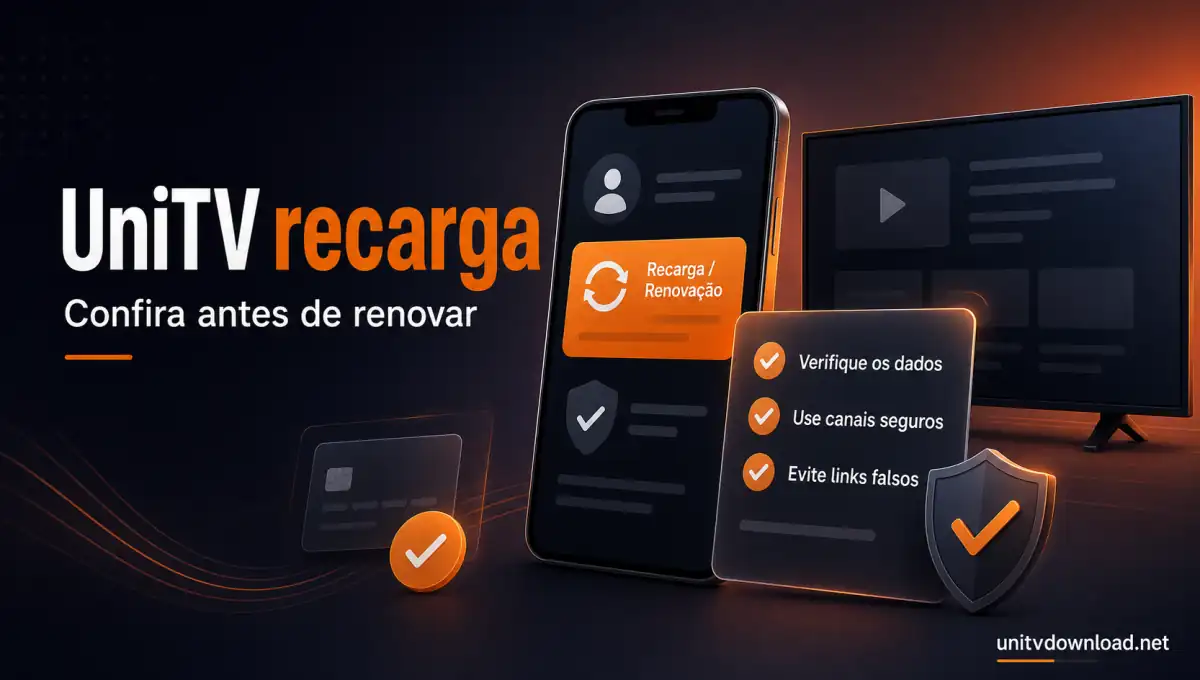 UniTV recarga: confira antes de renovar UniTV recarga com alerta para conferir antes de renovar